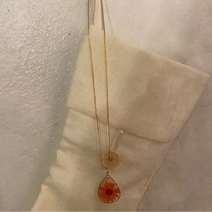 Handmade teardrop shaped floral necklace